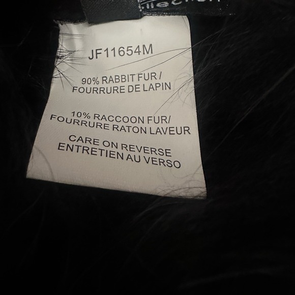 Conrad Luxury Vest Size M Black Rabbit Fur Raccoon Black Designer Whimsigoth - Picture 8 of 9